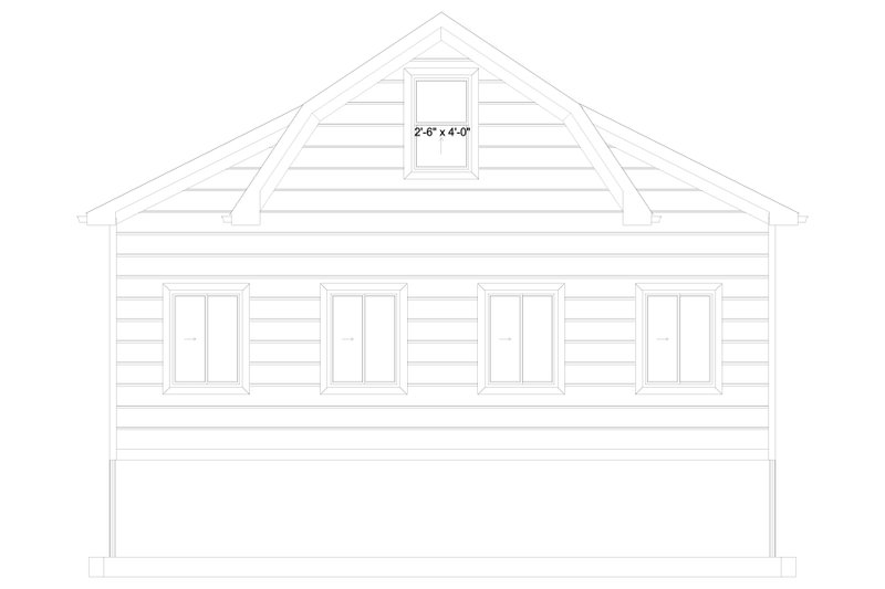 Architectural House Design - Exterior - Rear Elevation 1 for Barndominium House Plan #1060-342, 0 bath