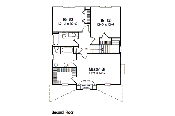 Floor Plan - Upper Floor for Victorian House Plan #312-612 - 3 bed, 2.5 bath