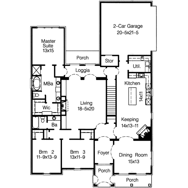 House Plan Design - European Floor Plan - Main Floor Plan #15-290