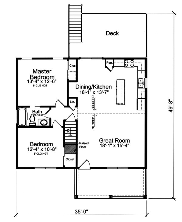 House Blueprint - Cottage Floor Plan - Main Floor Plan #46-906