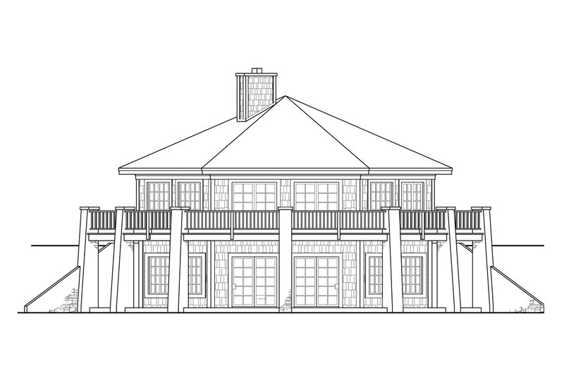Home Plan - Exterior - Rear Elevation for Prairie House Plan #124-1143 - 1 bed, 1 bath