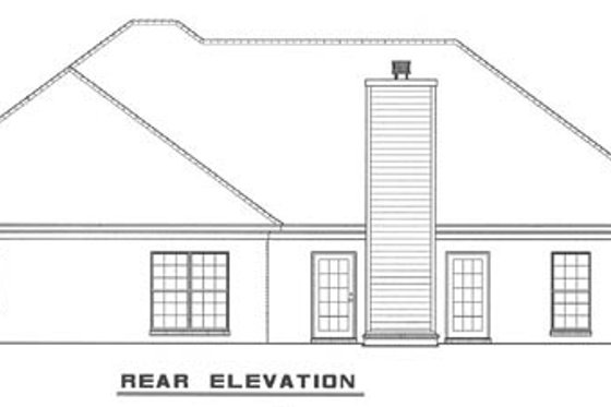 Exterior - Rear Elevation for Traditional House Plan #17-154 - 4 bed, 2 bath