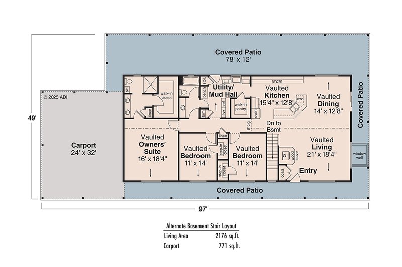Home Plan - Floor Plan - Other Floor for Ranch House Plan #124-965 - 3 bed, 2 bath