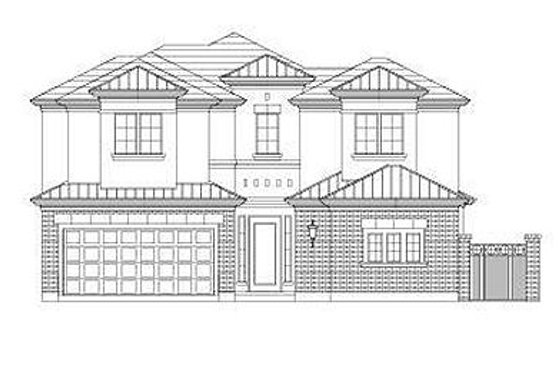 Exterior - Front Elevation for European House Plan #411-859 - 4 bed, 3.5 bath