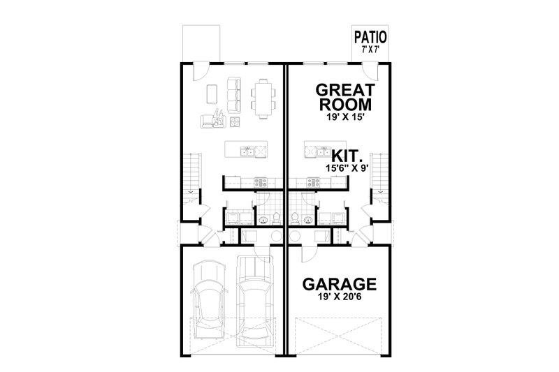 Architectural House Design - Floor Plan - Main Floor for Contemporary House Plan #112-253 - 3 bed, 2.5 bath