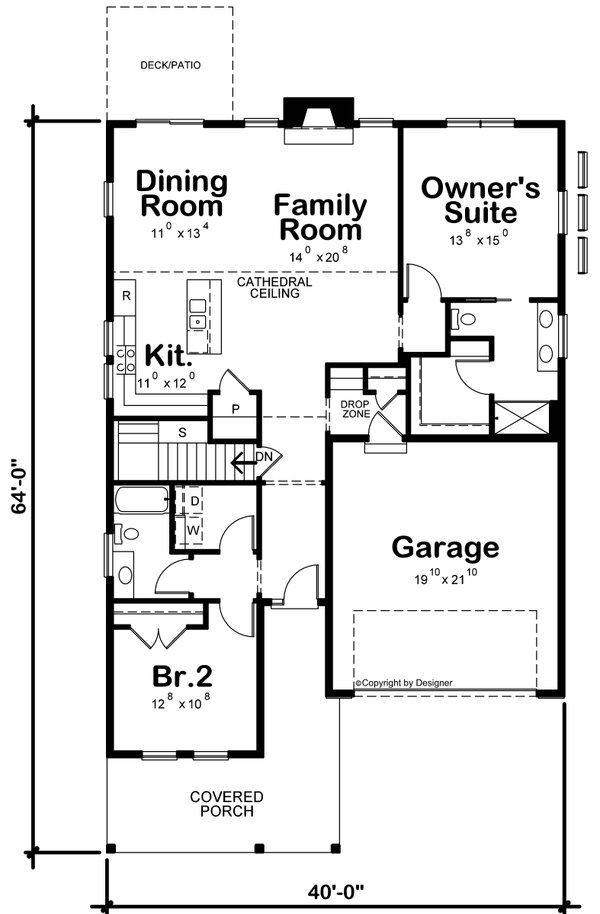 Craftsman Floor Plan - Main Floor Plan #20-2598