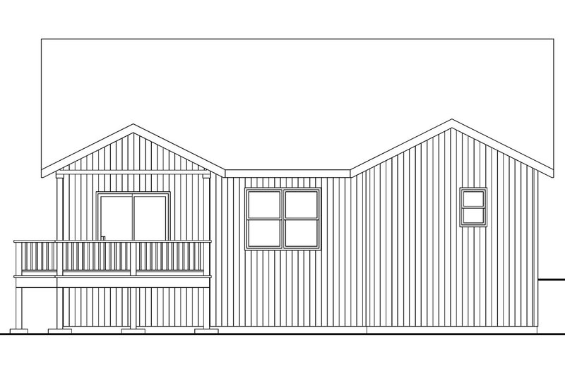 Home Plan - Exterior - Rear Elevation House Plan #124-594 - 3 bed, 2 bath