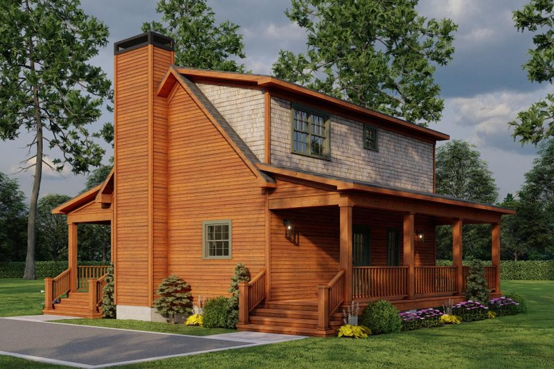 House Plan Design - Exterior - Other Elevation 2 for Cabin House Plan #923-360 - 2 bed, 2 bath