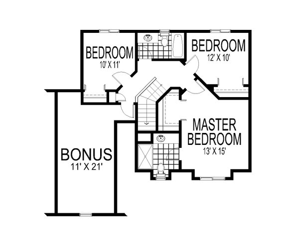 Architectural House Design - Farmhouse Floor Plan - Upper Floor Plan #112-274