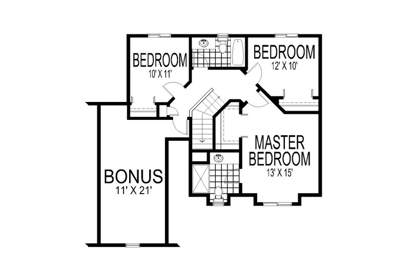 Home Plan - Floor Plan - Upper Floor for Farmhouse House Plan #112-274 - 4 bed, 2.5 bath