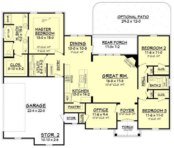 House Plan Design - Craftsman Floor Plan - Main Floor Plan #430-99