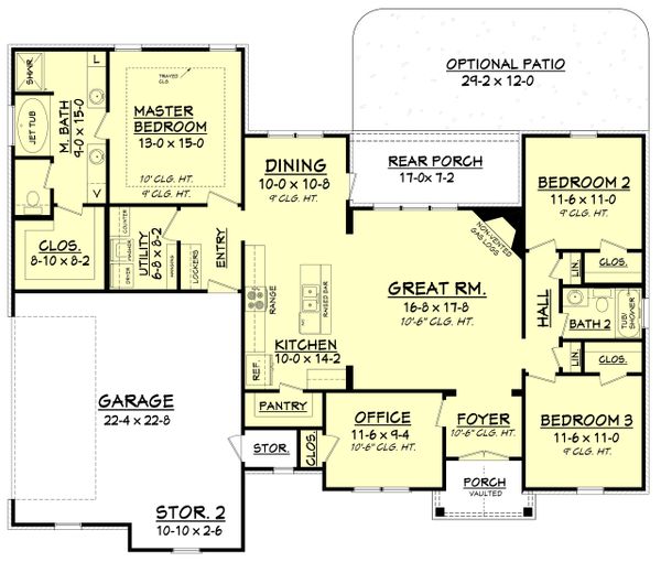 Architectural House Design - Craftsman Floor Plan - Main Floor Plan #430-99