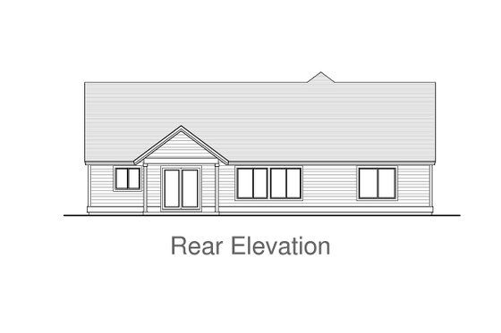 Exterior - Rear Elevation for Craftsman House Plan #53-566 - 3 bed, 2 bath