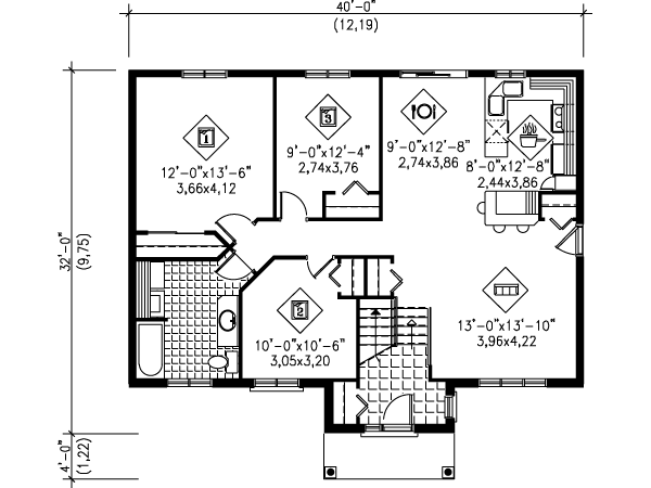 Traditional Floor Plan - Main Floor Plan #25-4098