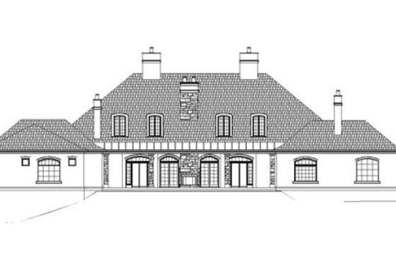 Exterior - Rear Elevation 3 for European House Plan #119-350 - 3 bed, 3.5 bath
