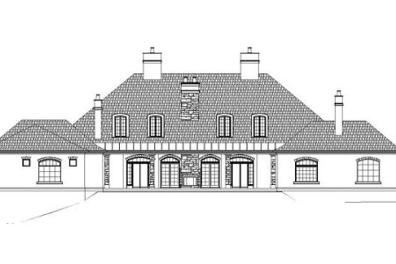 Home Plan - Exterior - Rear Elevation 3 for European House Plan #119-350 - 3 bed, 3.5 bath
