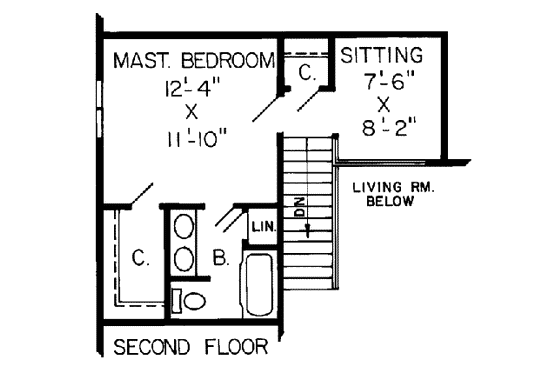 Floor Plan - Upper Floor for Modern House Plan #312-223 - 3 bed, 2.5 bath