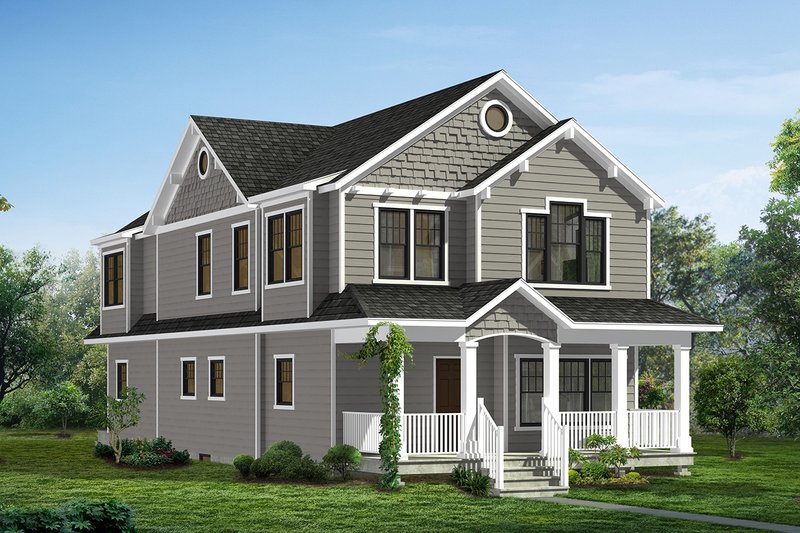 Dream House Plan - Craftsman Exterior - Front Elevation Plan #1057-11