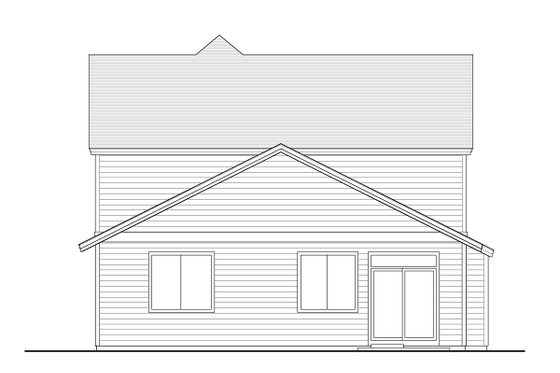 Exterior - Rear Elevation for Craftsman House Plan #53-478 - 4 bed, 2.5 bath