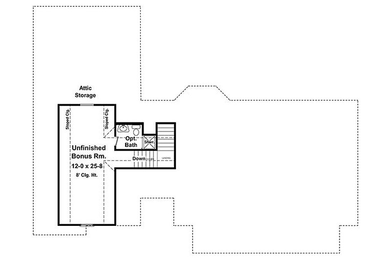 Architectural House Design - Floor Plan - Upper Floor for Country House Plan #21-301 - 3 bed, 2 bath