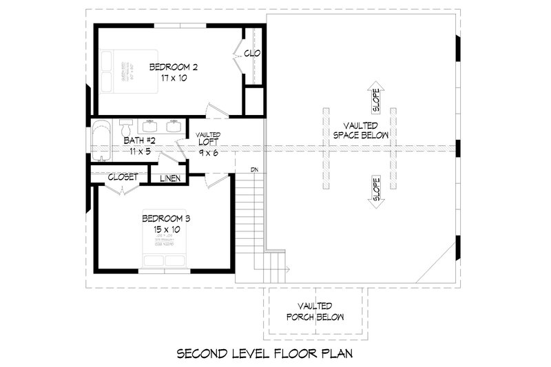 Home Plan - Floor Plan - Upper Floor for Southern House Plan #932-840 - 3 bed, 2.5 bath