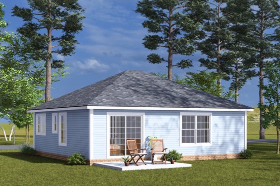 Exterior - Rear Elevation for Cottage House Plan #513-2307 - 2 bed, 2 bath