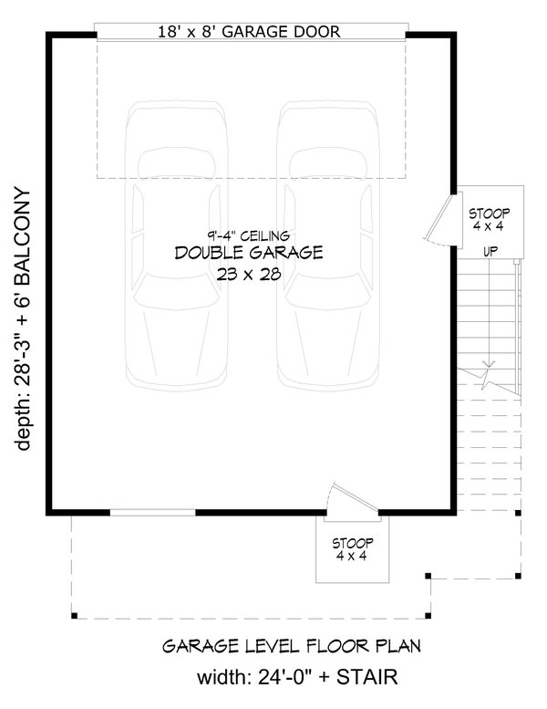 Modern Floor Plan - Lower Floor Plan #932-965