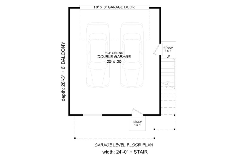Home Plan - Floor Plan - Lower Floor for Modern House Plan #932-965 - 1 bed, 1 bath