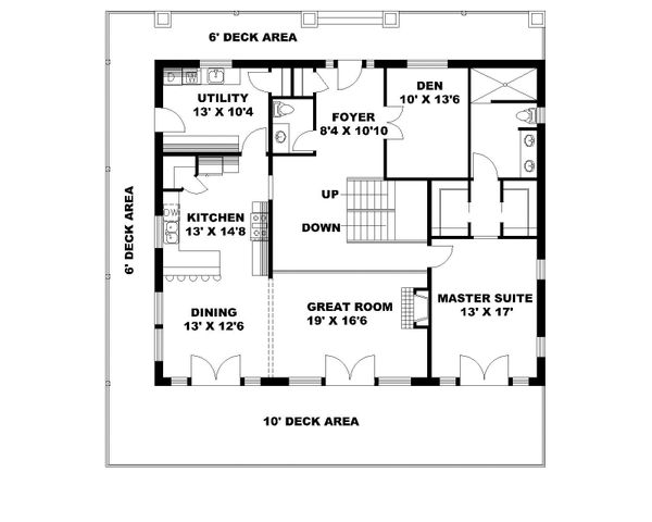 House Plan Design - Craftsman Floor Plan - Main Floor Plan #117-873