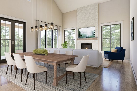 Interior - Dining Room for Barndominium House Plan #430-342 - 4 bed, 3 bath