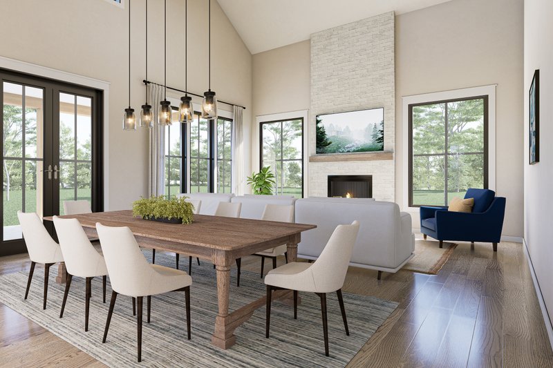 Dream House Plan - Interior - Dining Room for Barndominium House Plan #430-342 - 4 bed, 3 bath