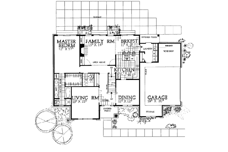 Home Plan - Floor Plan - Main Floor for Traditional House Plan #72-379 - 4 bed, 2.5 bath
