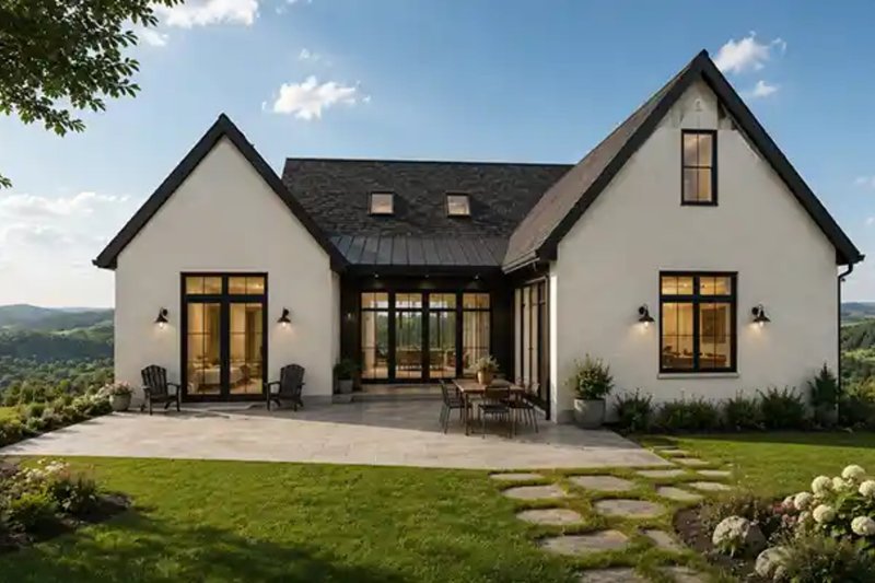 House Design - Exterior - Rear Elevation for Modern House Plan #1116-44 - 3 bed, 3.5 bath