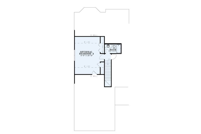 House Blueprint - Floor Plan - Upper Floor for Farmhouse House Plan #17-3443 - 3 bed, 2 bath