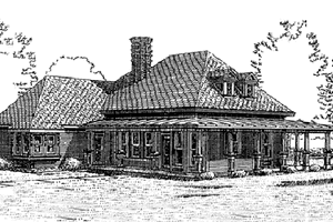 Exterior - Rear Elevation for Victorian House Plan #410-103 - 3 bed, 2 bath