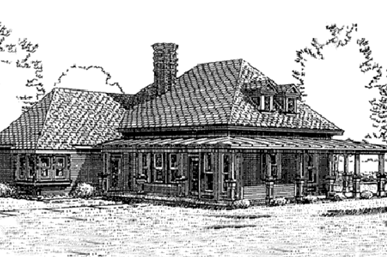 Exterior - Rear Elevation for Victorian House Plan #410-103 - 3 bed, 2 bath