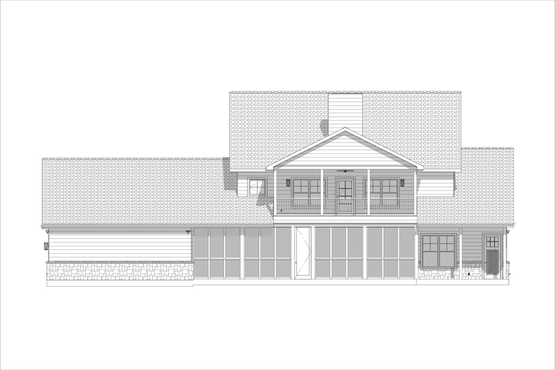 Dream House Plan - Exterior - Rear Elevation 1 for Farmhouse House Plan #1127-21 - 4 bed, 3.5 bath