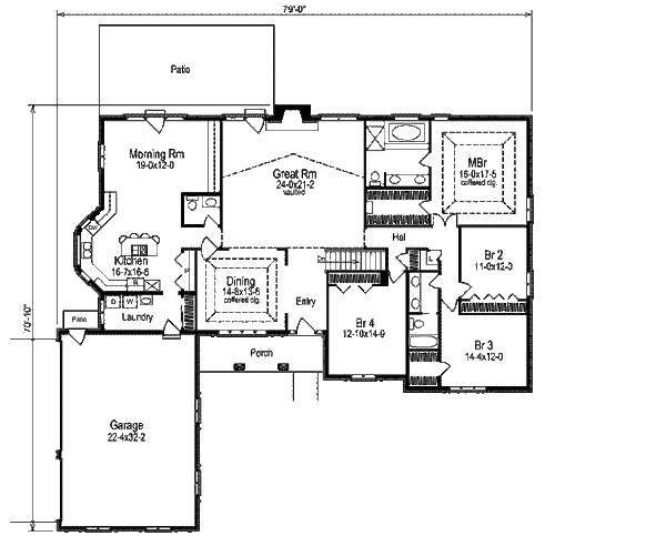 Home Plan - Traditional Floor Plan - Main Floor Plan #57-293