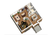 European Style House Plan - 3 Beds 1 Baths 1376 Sq/Ft Plan #25-4714 