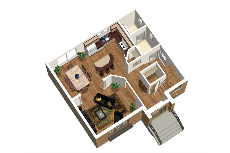 Home Plan - Floor Plan - Main Floor 1 for European House Plan #25-4714 - 3 bed, 1 bath