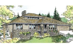 Ranch Exterior - Front Elevation Plan #124-522