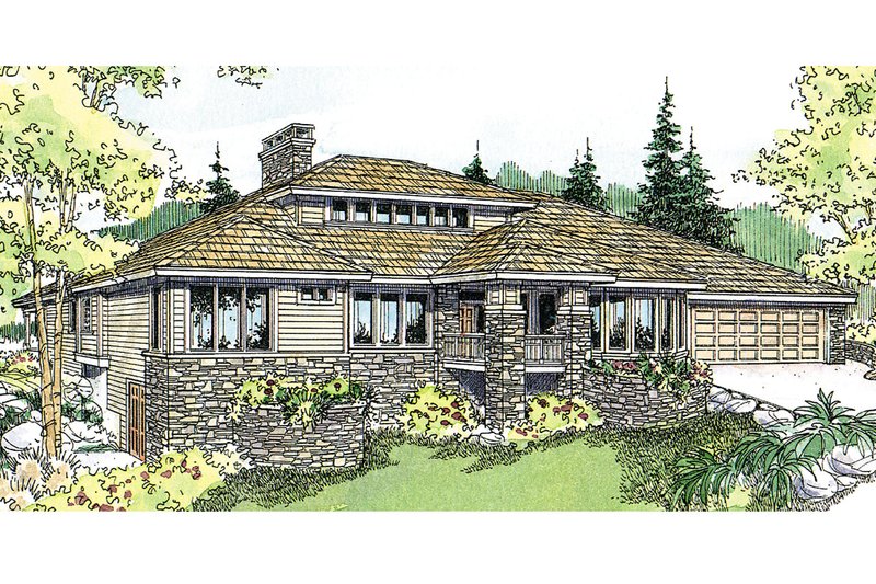 Architectural House Design - Ranch Exterior - Front Elevation Plan #124-522
