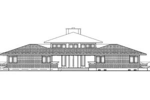 Exterior - Rear Elevation for Prairie House Plan #72-153 - 3 bed, 2.5 bath
