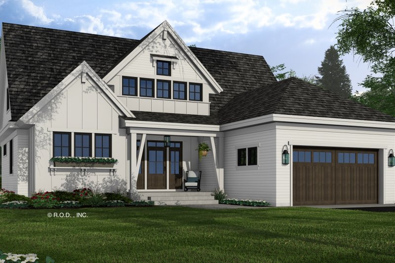 Architectural House Design - Farmhouse Exterior - Front Elevation Plan #51-1302
