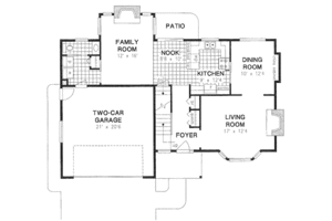Floor Plan - Main Floor for Traditional House Plan #18-9050 - 3 bed, 2.5 bath