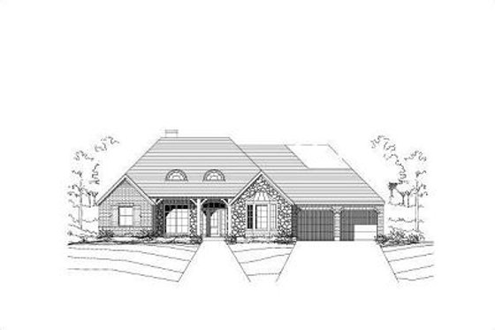Exterior - Front Elevation for Traditional House Plan #411-428 - 3 bed, 2.5 bath