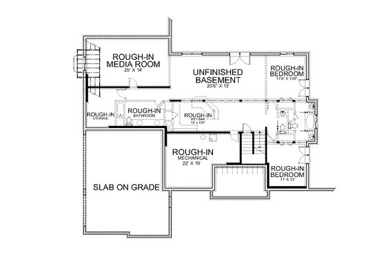 Floor Plan - Lower Floor for Craftsman House Plan #112-210 - 3 bed, 2.5 bath