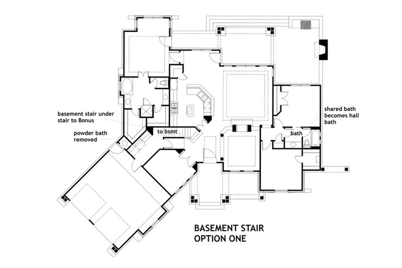 Dream House Plan - Optional Lower Level Stair Placement 1