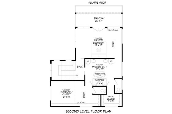 Floor Plan - Upper Floor for Modern House Plan #932-384 - 3 bed, 2 bath