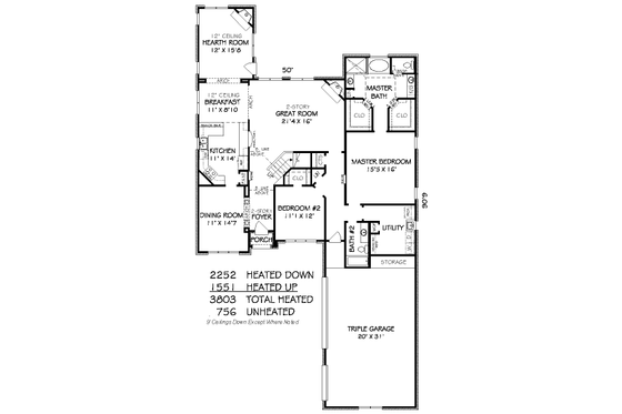 Floor Plan - Main Floor for European House Plan #424-341 - 5 bed, 4 bath